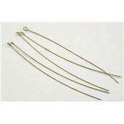 Eye Pins  Extra Fine Antique Brass 75mm Bag of 50 each