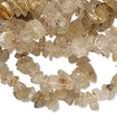 Semi Precious Chips Rutilated Quartz Strand 36 inches ea