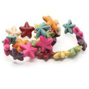Semi Precious Dyed Turquoise Starfish 20mm Assorted Colours ea