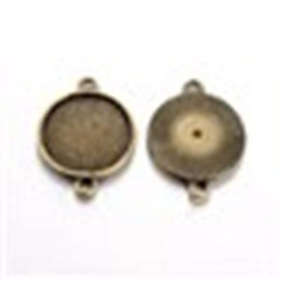 Cabochon Connector Antique Brass 18mm ea.
