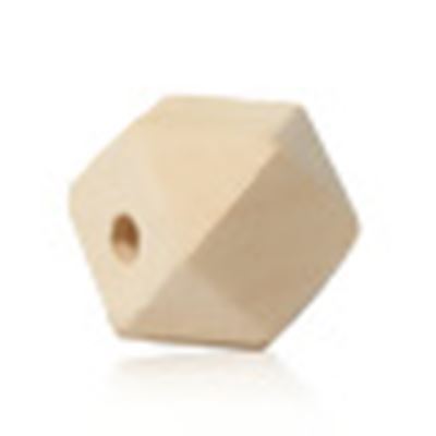 Hinoki Natural Wood Polyhedron Beads Approx 12mm Hole 4.2mm each