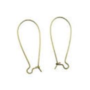 Earrings Large Kidney Hook (per pair) Antique Brass 35x15mm  ea