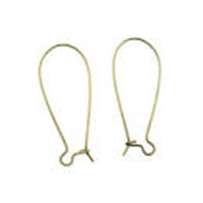 Earrings Large Kidney Hook (per pair) Antique Brass 35x15mm  ea