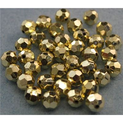 Plastic Hex Gold Metallic 10mm - Minimum 8g