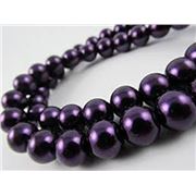 Glass Pearl Strand Indigo Pearl 10mm ea