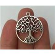 Charm Tibetan Style Tree of Life Antique Silver Lead& Cadmium Free 29x25mm