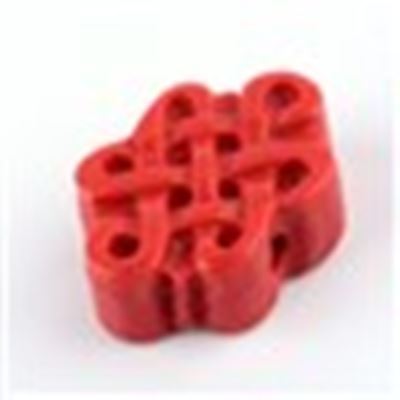 Cinnabar Beads Chinese Knot 16mm Firebrick each