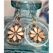 Kite Mandala Earrings Gold/Amethyst Kit. Approx 5cm long.