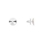 Ear Stud Setting 14mm Rivoli Silver With Loop per pair
