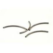 Filler Bead Curved Tube Brass Platinum Colour 50x3mm ea