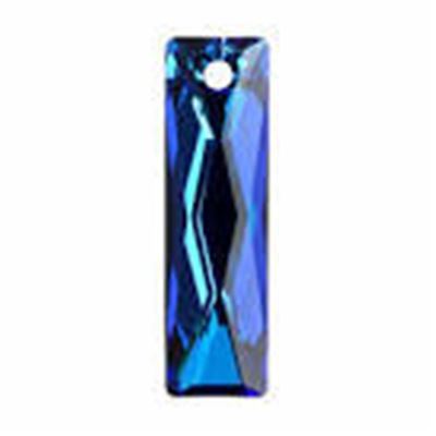 Swarovski Crystal Queen Baguette Pendant 38x10mm Bermuda Blue ea.