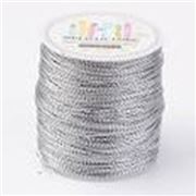Metallic Braided Thread 1mm Silver per metre