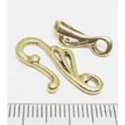  Leaf and Hook Clasp Gold ea