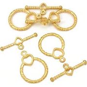 Clasp - Toggle Heart Gold 20x18mm ea