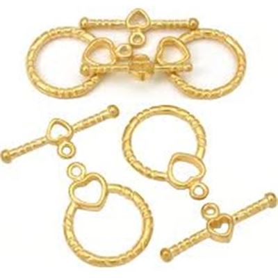 Clasp - Toggle Heart Gold 20x18mm ea