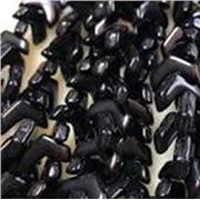 Chevron Duo 10x4mm Jet 30 bead Strand