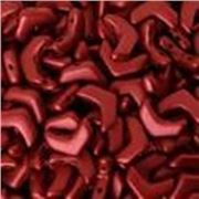 Chevron Duo 10x4mm Chalk Lava Red 30 bead Strand