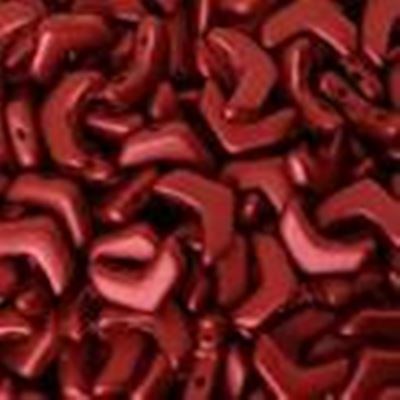 Chevron Duo 10x4mm Chalk Lava Red 30 bead Strand