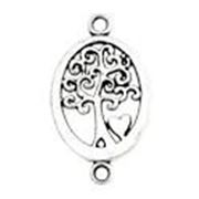 Connector Tree of Life Oval Antique Silver 23x14mm each
