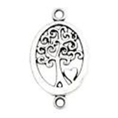 Connector Tree of Life Oval Antique Silver 23x14mm each
