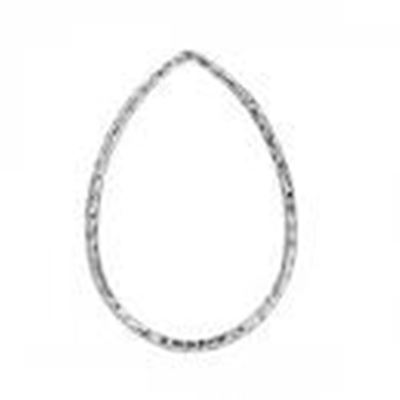 Pendant Hammered Drop Antique Silver 60x41mm each