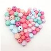 Hinoki  Wood Polyhedron Beads Assorted Colours Approx 10mm Hole 4.2mm each