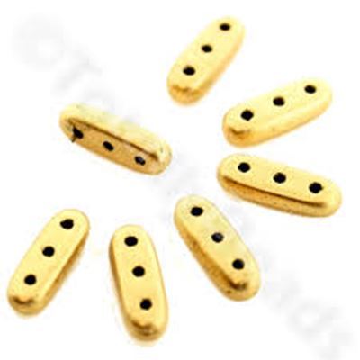 Czech-Mates Beam Matte Metallic Flax 3x10mm 3 Hole Bead Tube Approx 8grams
