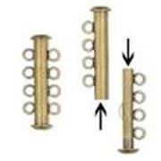 Slide Clasp 4 Strand Antique Brass 25mm ea