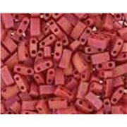 Tila 1/2 cut Matte Opaque Red AB 5mm - Tube approx 8g