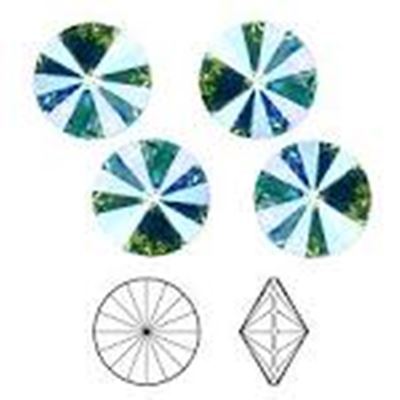 Swarovski Crystal 1122  Pointy Back Rivoli Turquoise Glacier Blue Unfoiled 12mm 