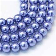 Glass Pearl Strand Slate Blue 8mm (approx 105 beads) each