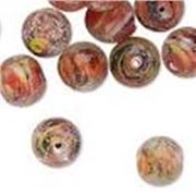 Lampwork Round Glass Orange 12mm ea