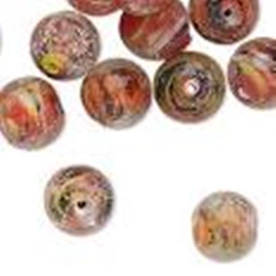 Lampwork Round Glass Orange 12mm ea