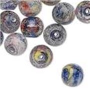 Lampwork Round Glass Blue 12mm ea