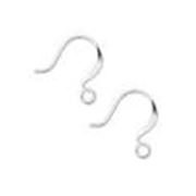 Earrings  Flat hooks 15mm (per pair) Silver plated brass ea