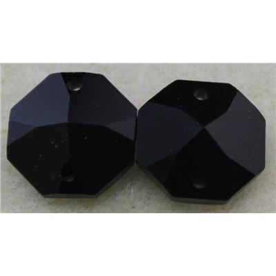 Preciosa Crystal Octagon 1 hole Jet Opaque 14mm ea