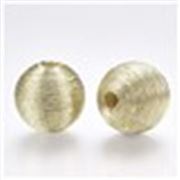 Polyester Cord Fabric Beads - Gold 15x13mm (Wood Interior) ea