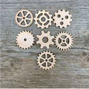 Undyed Wood Pendants-Gear Shapes ea