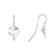 Ear Hook Setting w/ Loop SS39 (8mm) Rivoli Silver per pair