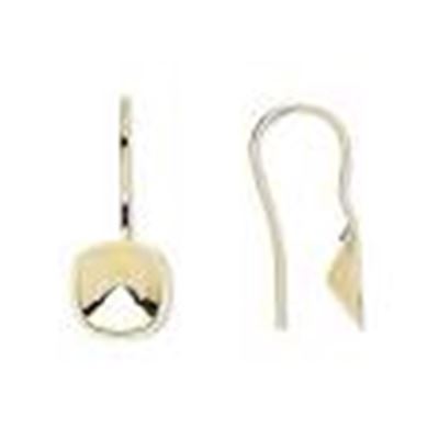 Ear Hook Cushion Setting 12mm Gold per pair