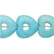 Semi Precious Open Heart 20mm Turquiose ea