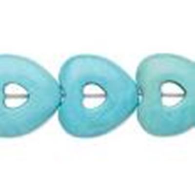 Semi Precious Open Heart 20mm Turquiose ea