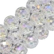  Electroplated Glass Faceted Beads Crystal AB  14mm ea