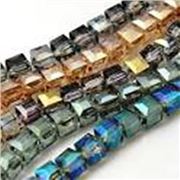 Glass Cube Assorted Colours 10mm ea