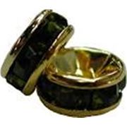 Chinese Rondelles 6mm Olivine/Gold ea.