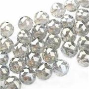  Electroplated Glass Faceted Beads Black Diamond AB 12mm ea