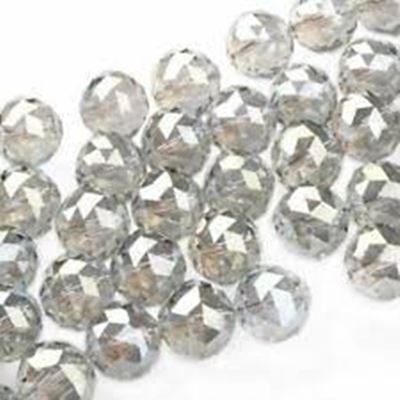  Electroplated Glass Faceted Beads Black Diamond AB 12mm ea
