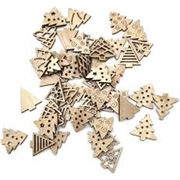 Wooden Undyed Christmas Tree Pendants ea.