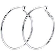 Earrings Hoop 50mm Silver Plated Steel per pair