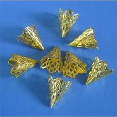 Bead Cap  Filigree Cone Gold 17x21mm ea